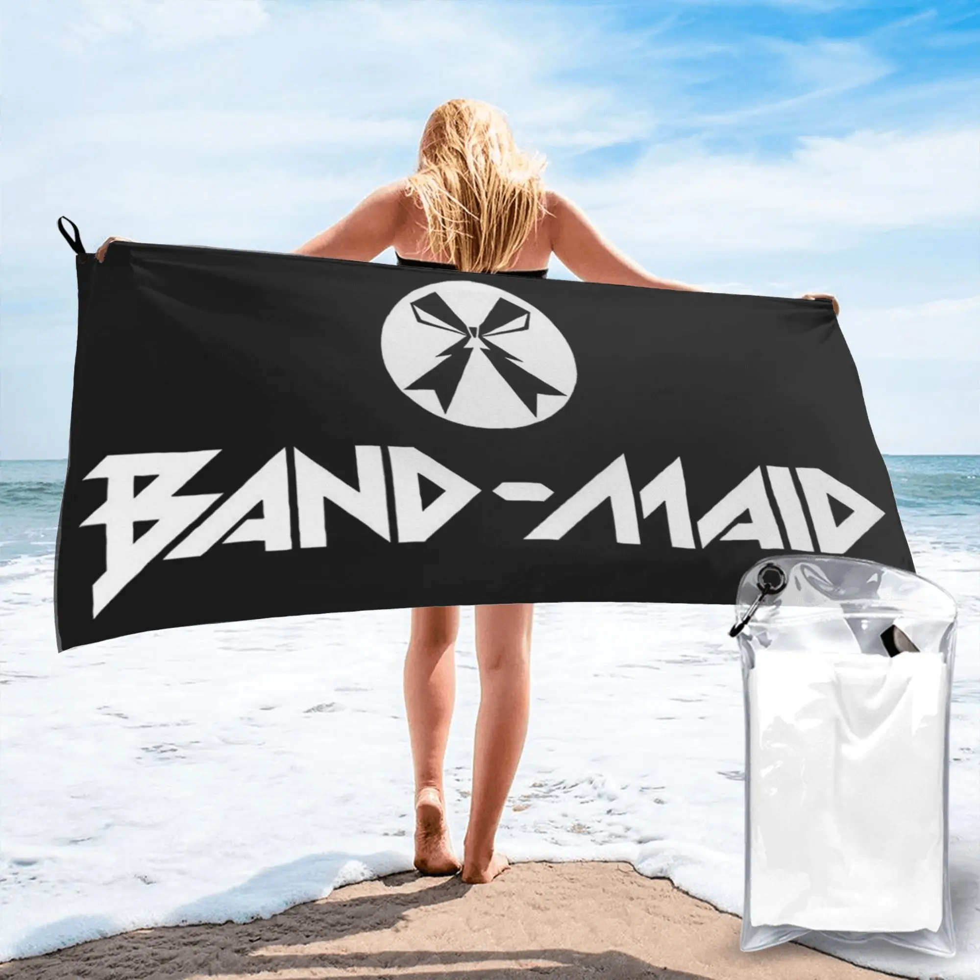 

Пляжное полотенце Band Maid Japan Metal Rock из мягкой микрофибры, быстросохнущее, впитывающее, для ванной