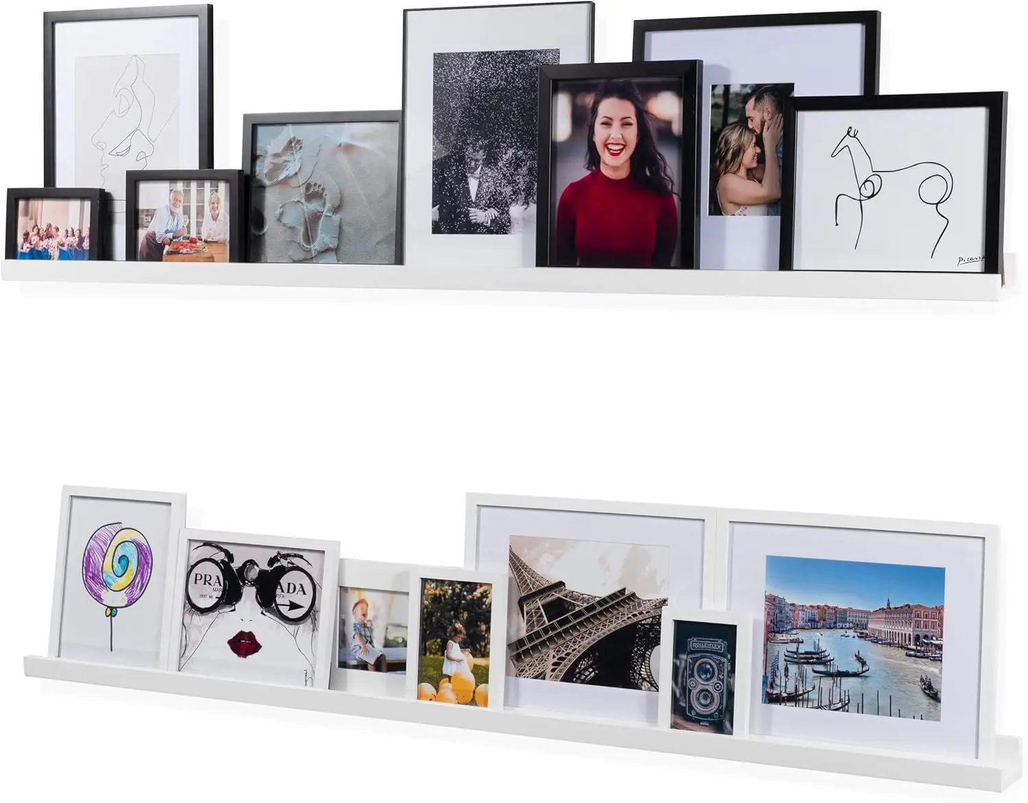 

60 Inch Floating Shelves for Wall, Narrow Picture Ledge Shelf Set of 2,Wood Long Wall Shelves