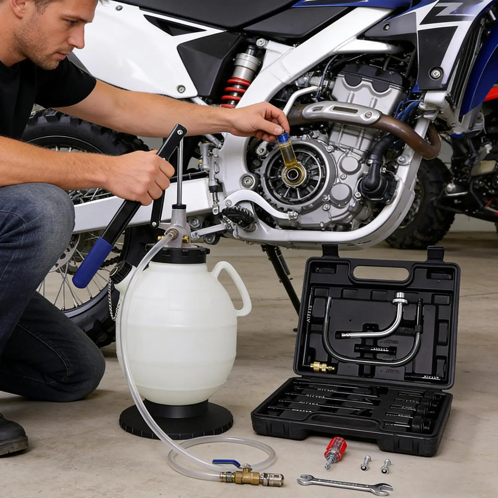 

7.5L Transmission Fluid Filler Manual Transmission Fluid Change Tool Filling and Changing Pump with 15 Connectors