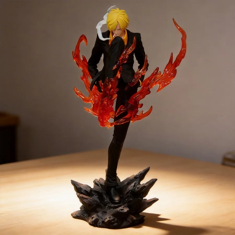 

Sanji Ifrit Jambe Flame Demon One Piece GK Figure Statue Model 24cm Dynamic Kick Pose Collection Ornament Decor Gift for Fans