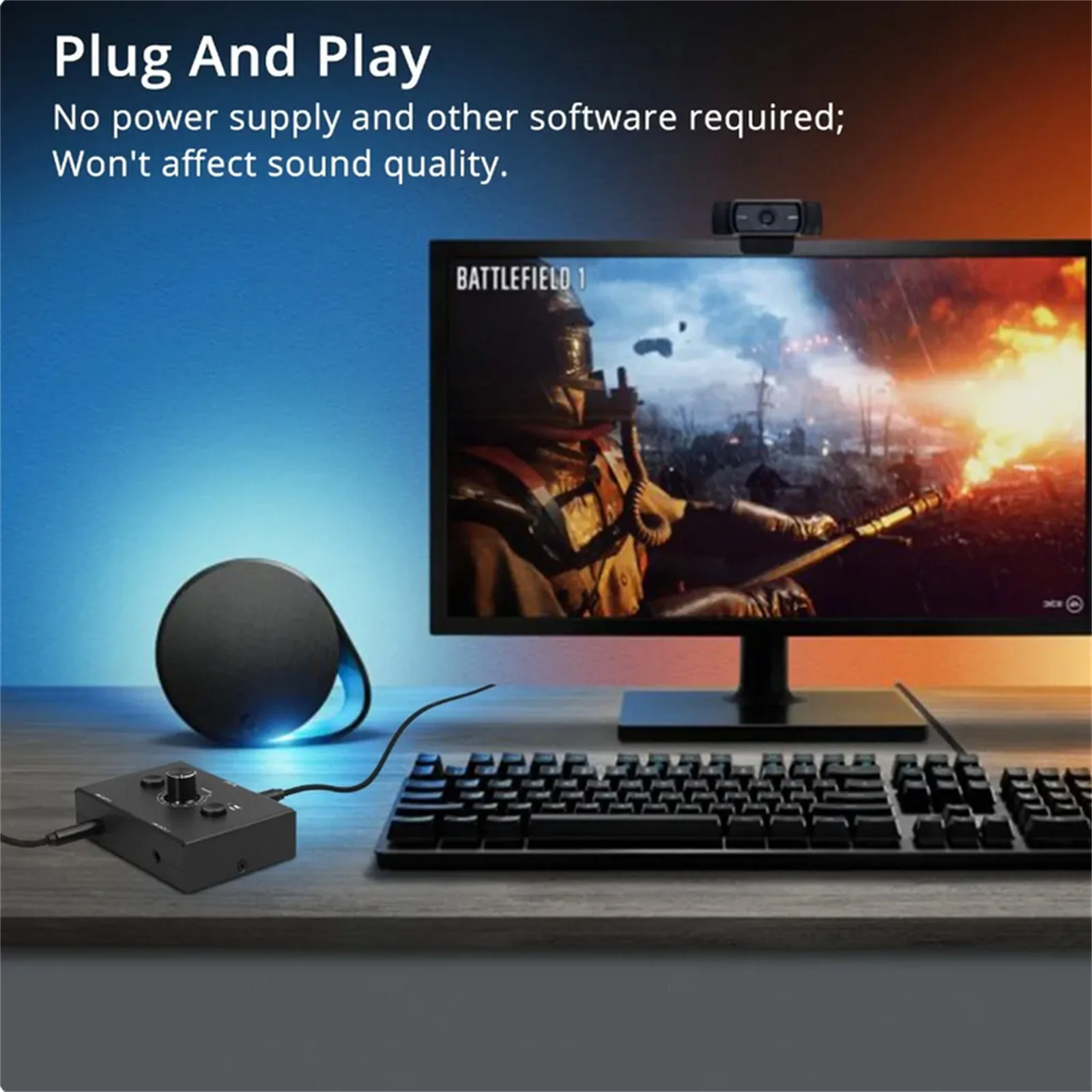 2-в-1 выход/1в-2 выход 3,5 мм Plug & Play 2-полосный двунаправленный аудиопереключатель стереоусилитель