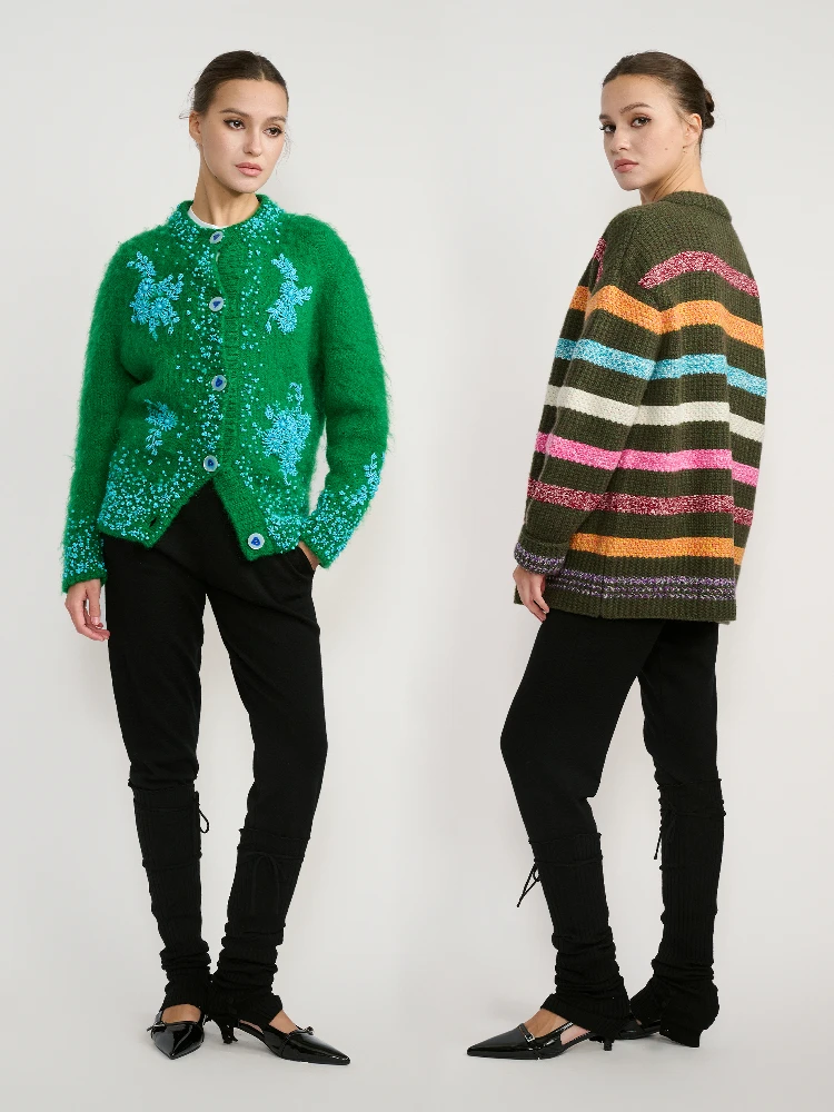 

YMAIMAI Woolen Knitted Dance Sos over Knee Leggings with Bow Tie Woolen Cuffed Pants for Dancers Long Pants Spring 2025