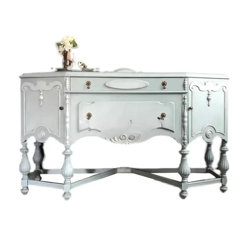 

G Французский ретро-декоративный шкаф для крыльца, американский боковой шкафчик с резьбой по дереву и цветком