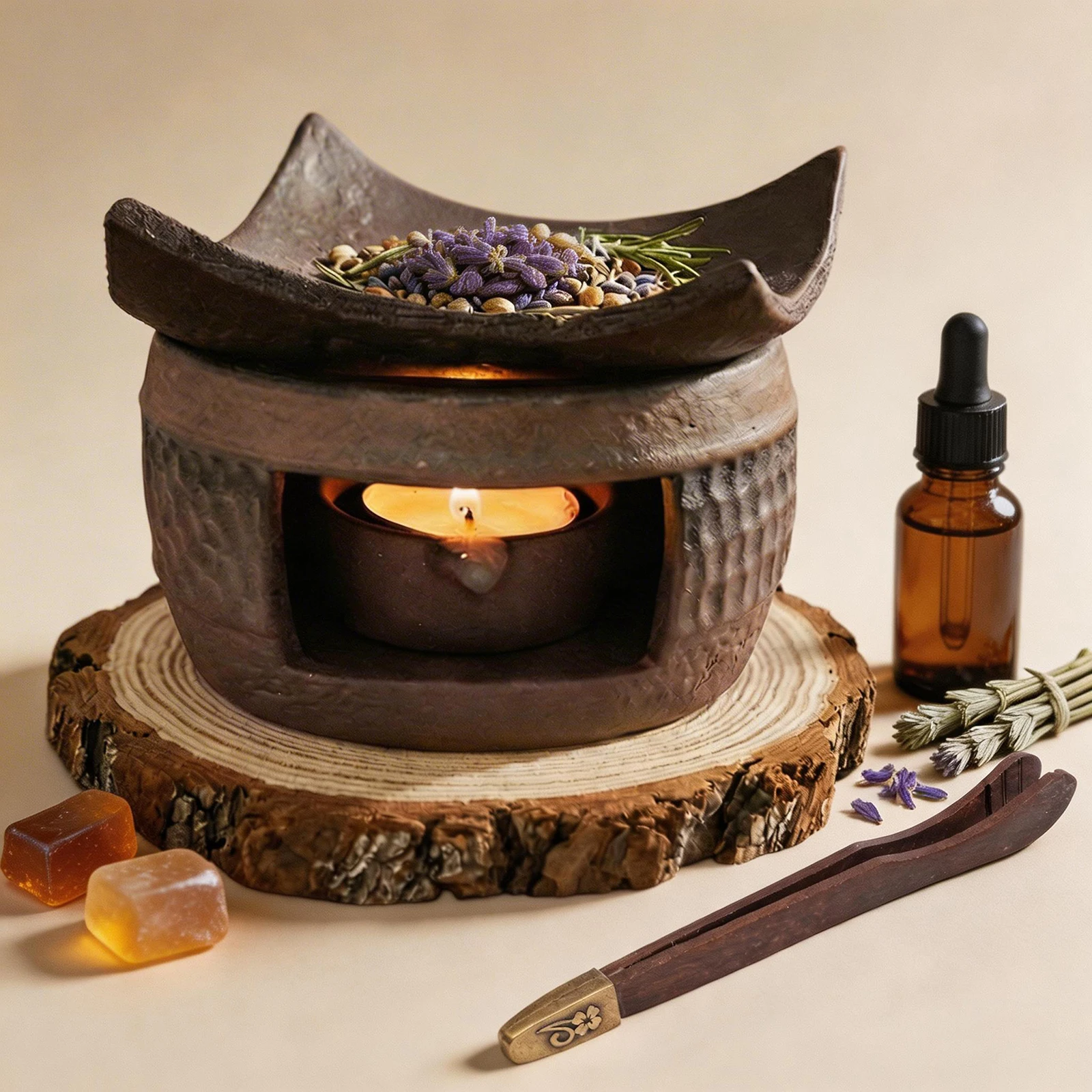 Ceramic Aromatherapy Tea Stove Essential Oil Burner Zen Incense Burner Wax Melt Tea Light Candle Holder Meditation Teapot Warmer