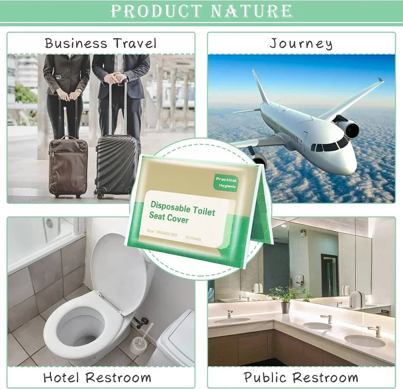 Portable Disposable Toilet Seat Cover Travel Camping Hotel Bathroom Accessories Degradable Waterproof Soluble Water Toilet Mats