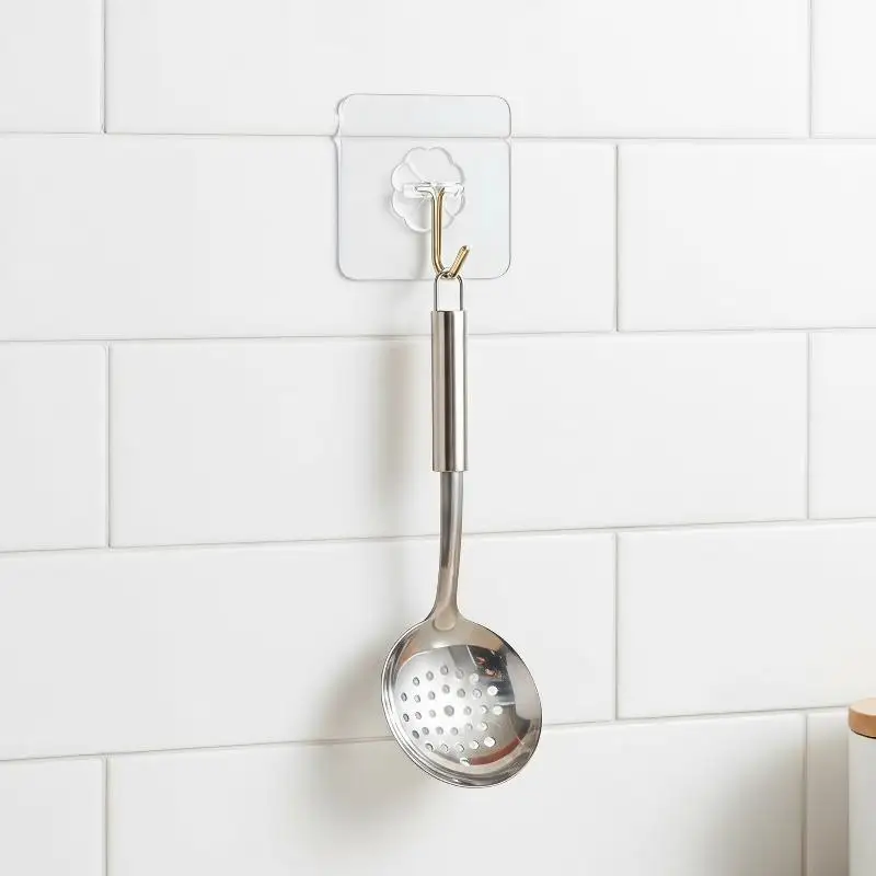 Transparent Self Adhesive Wall Hooks 10KG Max Load Non-Marking Holders for Kitchen Towel Key Utensils Home Organization