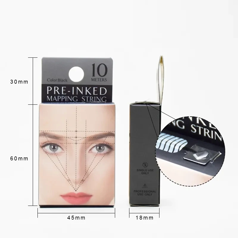 10M Tattoo Mapping String Microblading Pre-Ink String Voor Make-Up Wenkbrauw Verven Draad Semi Permanente Positionering Meet Tools