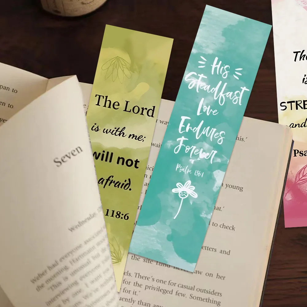 

30PCS Bible Verse Bookmarks Watercolor Christian Bookmarks Bible Reading Club Gift Book Pages Annotated Reading Bookmarks