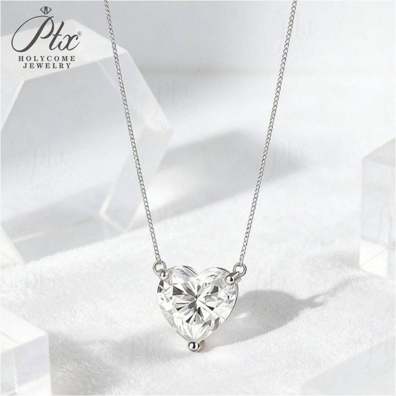 

1-3CT Pendant Necklaces Heart Shape Lab Grown Moissanite D Color VVS1 Clarity 925 Sterling Silver Wholesale Popular Style Charms