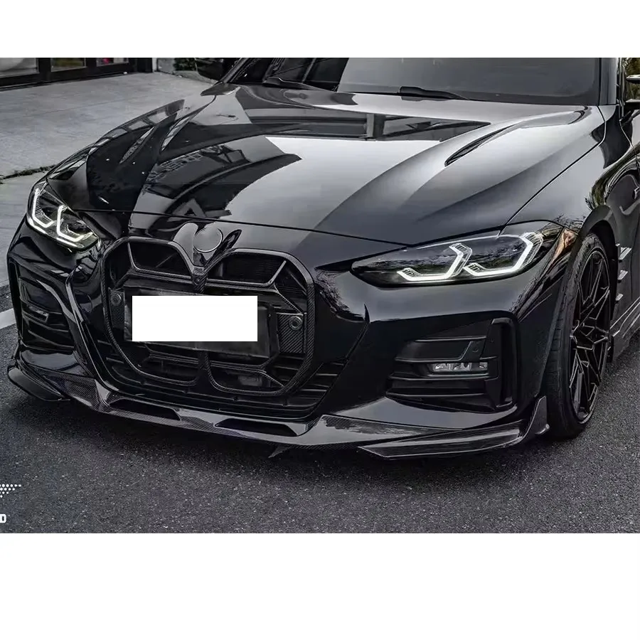 لسيارات BMW 4 Series G26 425 440li ألياف الكربون المصد الأمامي للسيارة كلبشة سبويلر الناشر الجبهة الشفة الذقن أربعة أبواب طقم الجسم