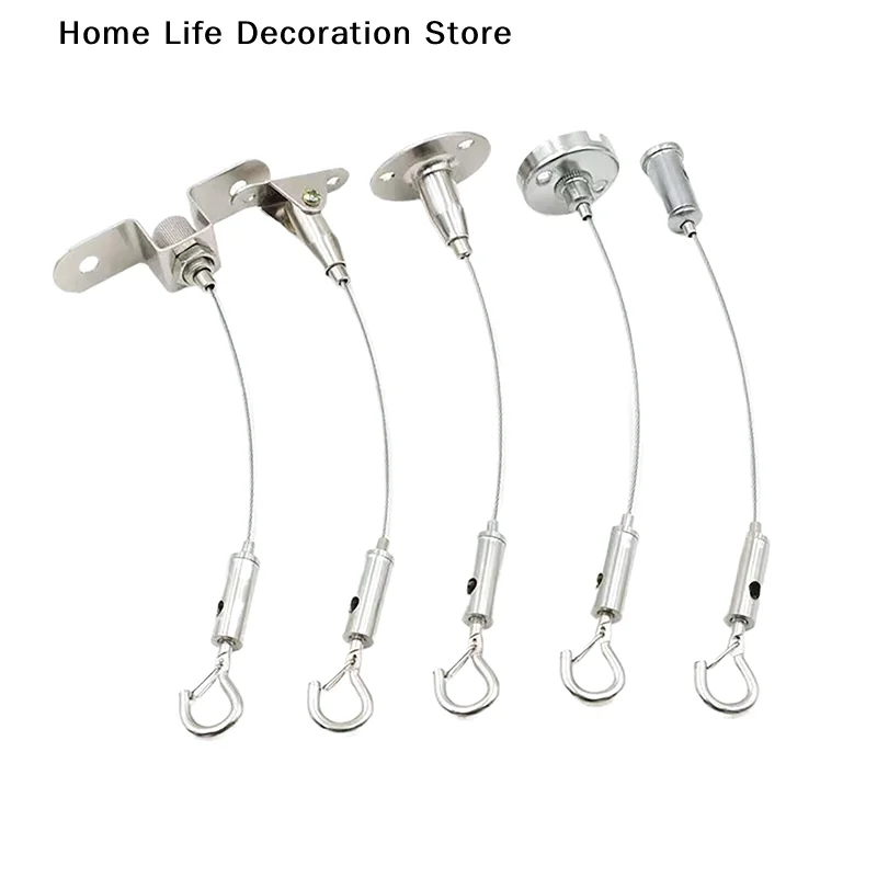 【TG】New 1 Pcs Wire Rope Spring Hook Adjustable Hanging Clothesline Fixed Guardrail Lock Lifting Code Suitable For Light Panels