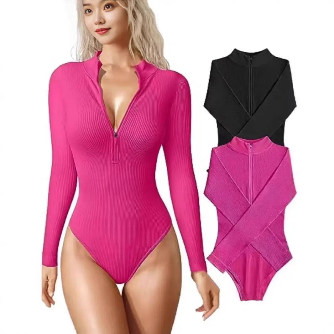 

Long Sved Jumpsuit Front Zipper Low Waist ort Pants Polyester Fiber Commute Sle Women's Suitingwear Spring Season