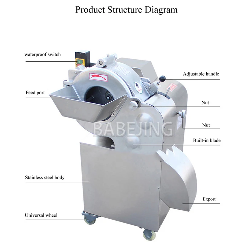 BABEJING 2025 New Commercial Fruit And Vegetable Cutting Machine Potato, Radish, And Onion Chopper
