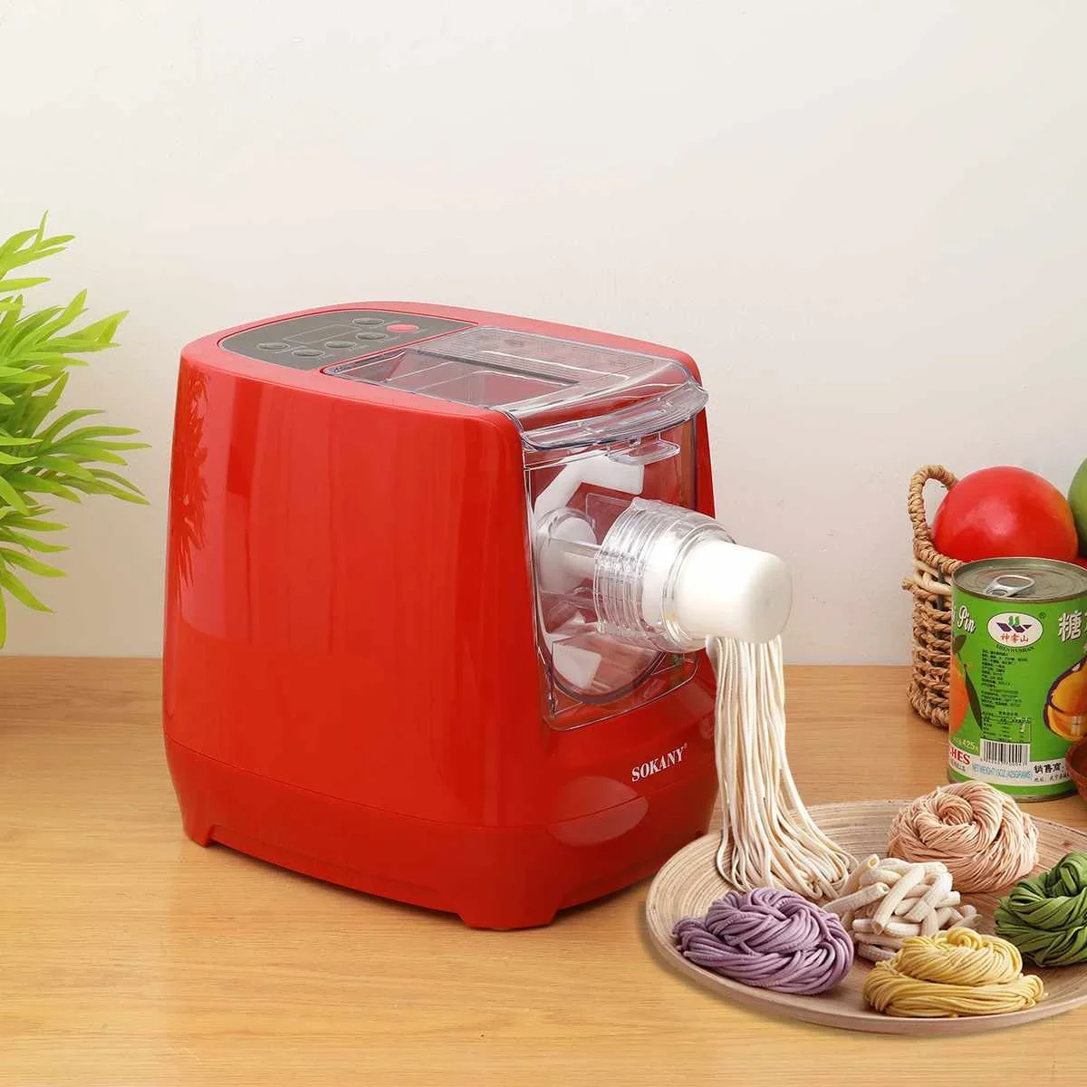 Presse à pâtes électrique automatique, appareil de cuisine, DummonopoleCuir, Rouleau à pâte, Machine à légumes, 220V