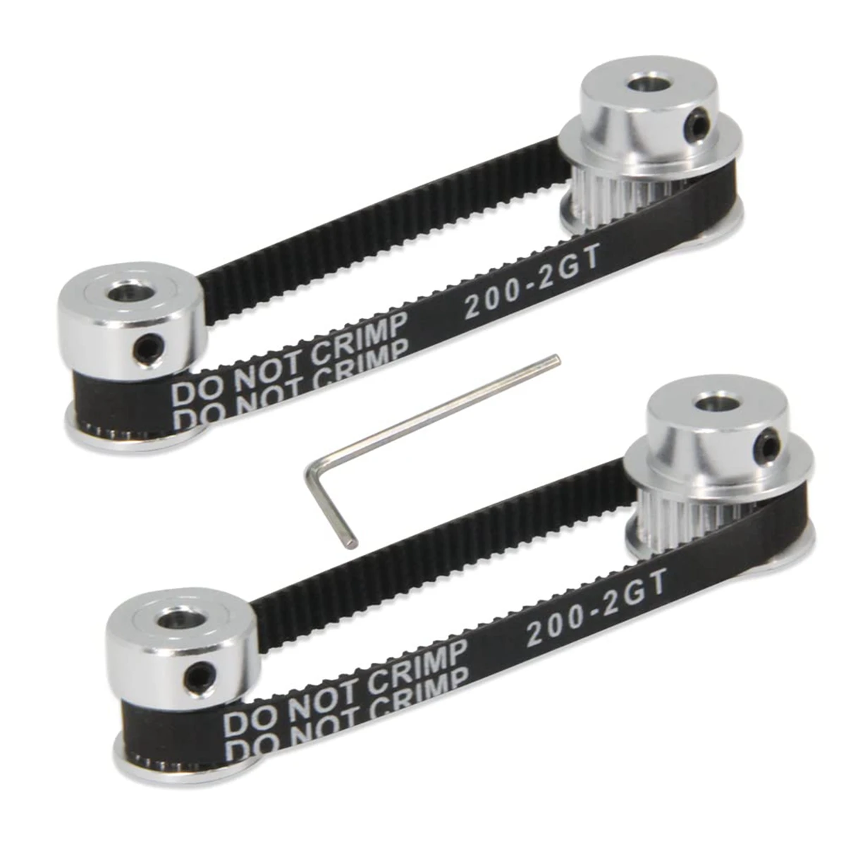 2PCS Set GT2 Synchronous Wheel 20&30 Teeth 5Mm Bore Aluminum Timing Pulley with Length 200Mm Width Belt (20-30T-5B-6)