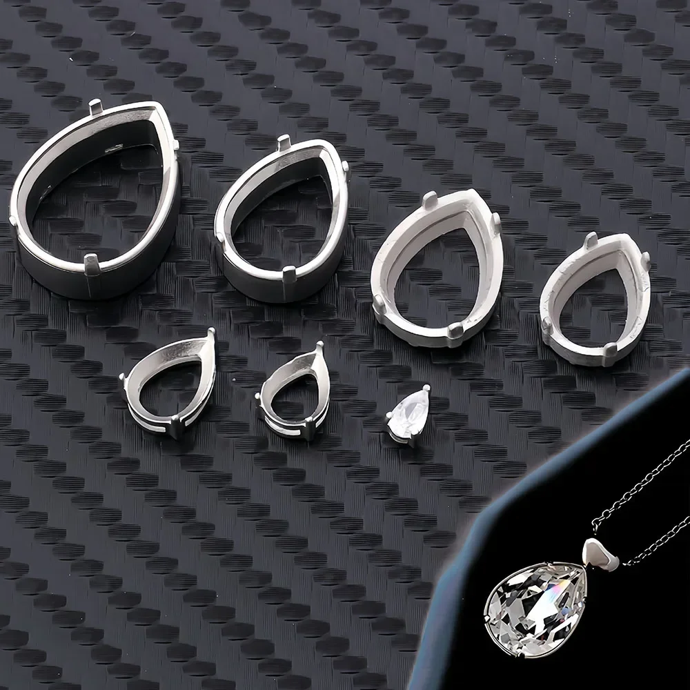 Tropfen Sie leere Krallenfassungen für ausgefallene Steine, Edelstahl, verdicktes Krallen-Set, Strasssteine, Kristall-Strass-Perlen, Basis, hohle Klaue