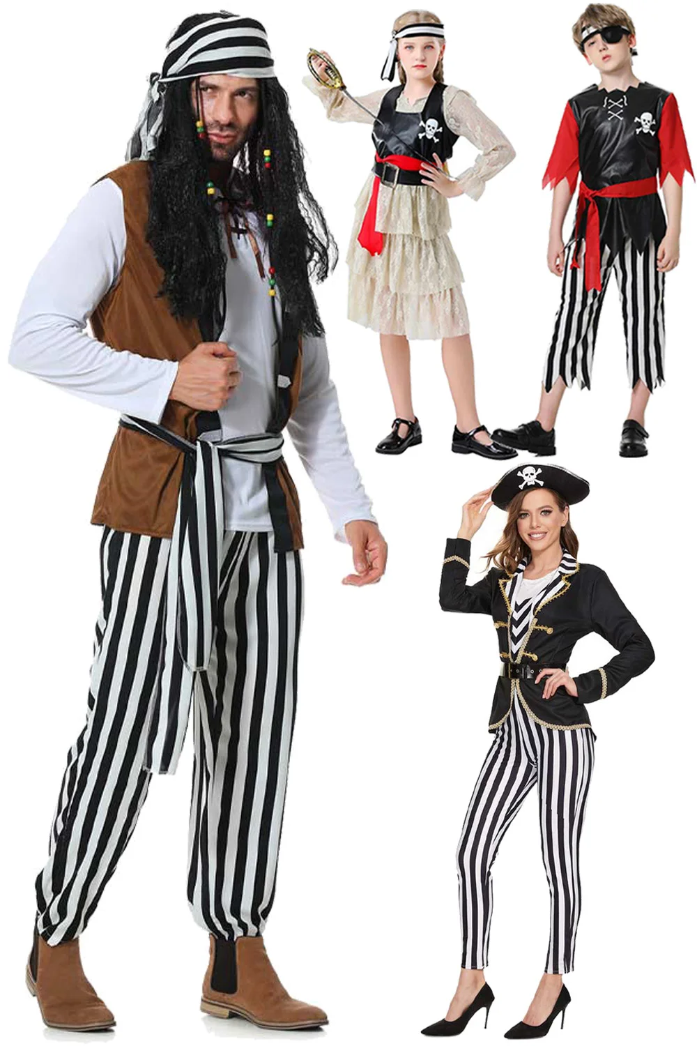 زي تنكري قرصان قديم من العصور الوسطى للأطفال ، الكبار ، الفتيات ، الأولاد ، العائلة ، لعب أدوار فيكتوري ، فستان ، خيال ، بدلة هالوين