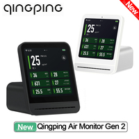 2024 Qingping Air Detector 2 Smart Home Temperature Humidity Sensor Touch Screen CO2 PM2.5 Quality Monitor Work With Mijia App