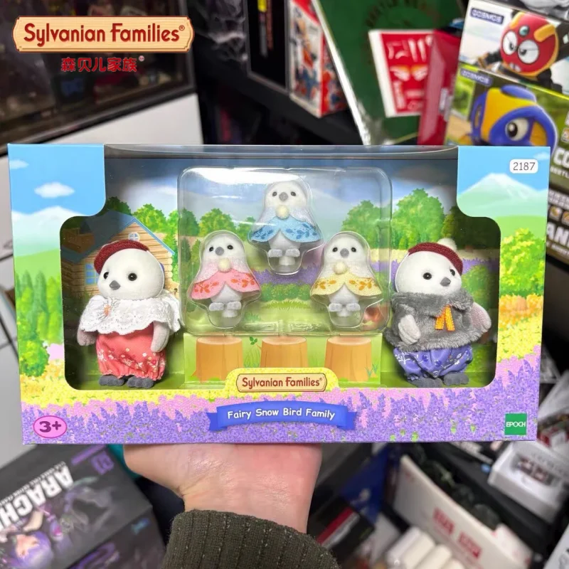 original-japan-sylvanian-forest-anime-figures-the-snowy-owl-family-kawaii-ternurines-baby-doll-dress-family-room-ornament-gift