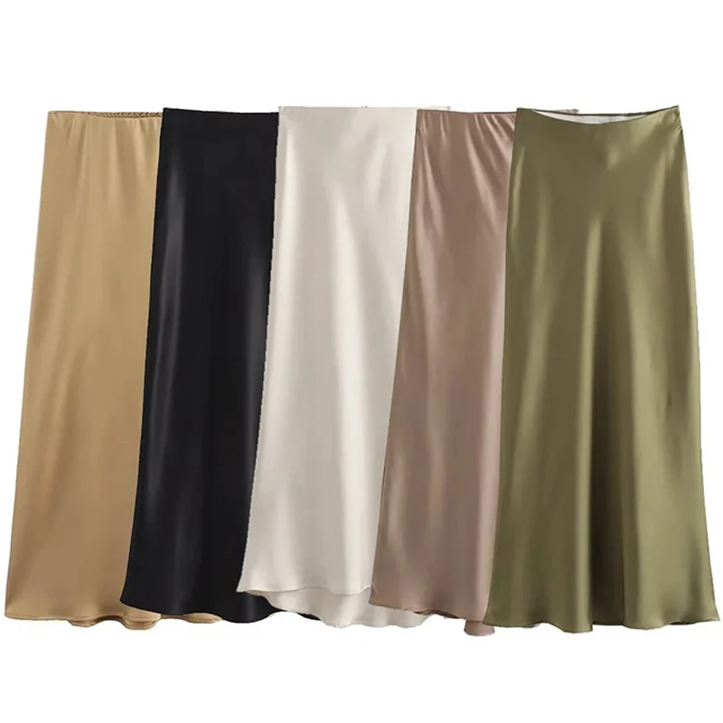 

Лето 2022, женские модные дизайнерские юбки из ледяного шелка, женские шикарные корейские облегающие платья, юбки с высокой талией для девочек, юбки «рыбий хвост»