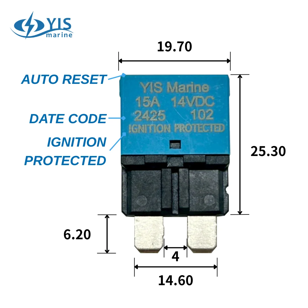 

Taiwan Charger product Heat-reactive Auto Reset ATO ATC Blade Fuse Circuit Breaker for Navigation equipment