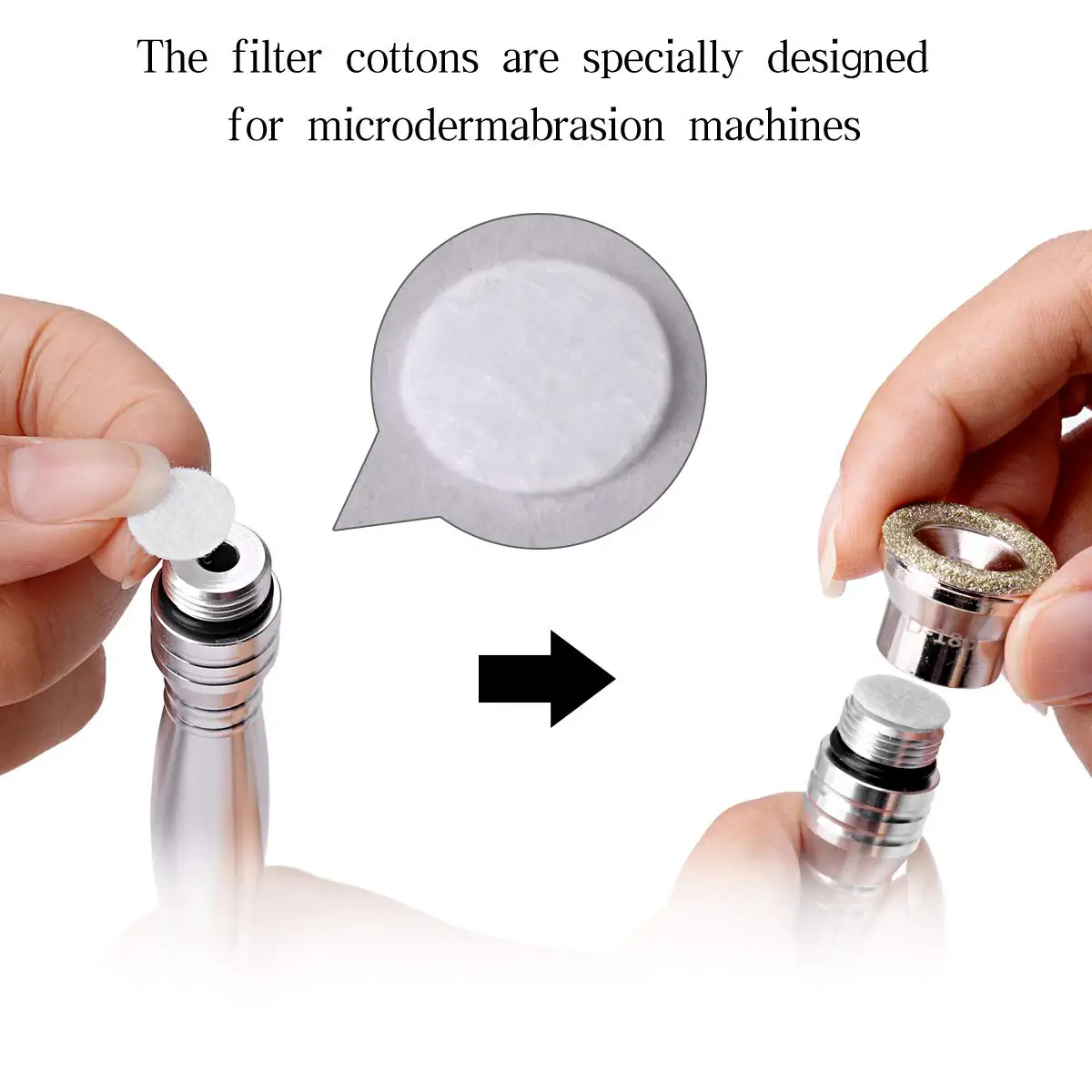 Filtres de remplacement en coton pour Microdermabrasion, 500 pièces, pour soins du visage et élimination des points noirs, accessoires de filtres sous vide pour le visage