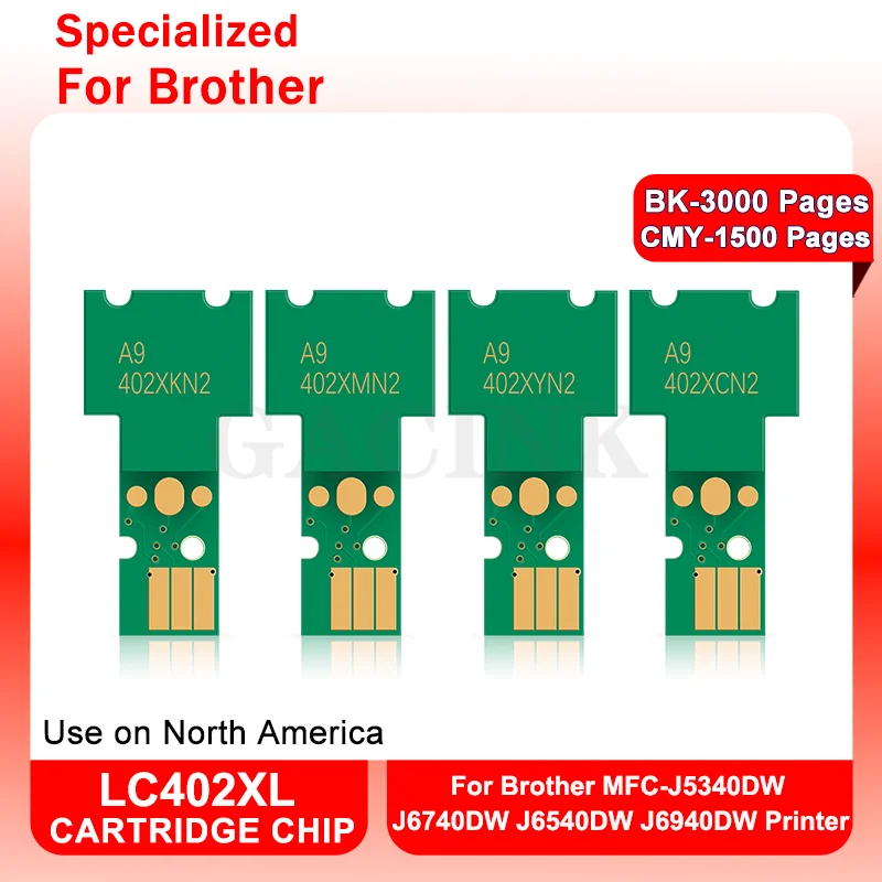 Stable Chip For Brother LC402XL LC402 For Brother MFC-J5340DW MFC-J6540DW MFC-J6740DW MFC-J6940DW Printer Use on North America