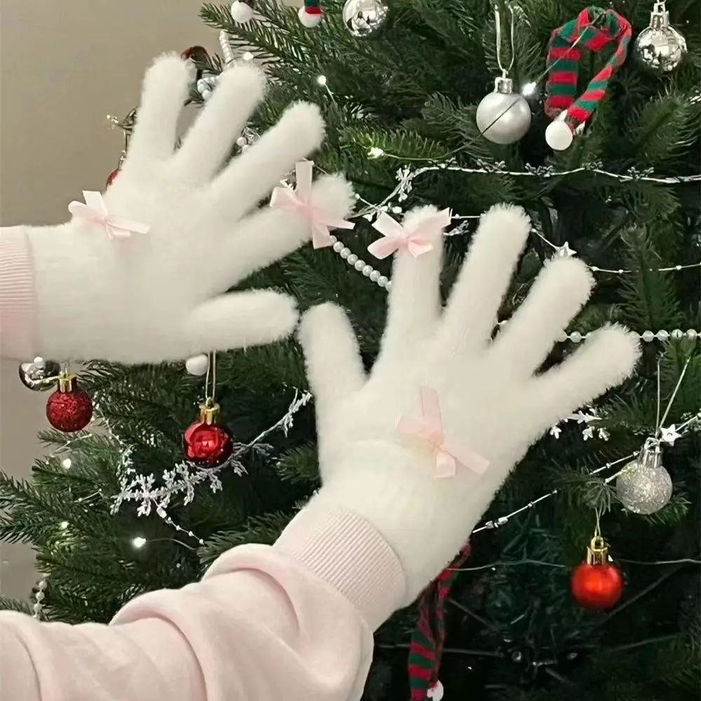 قفازات جديدة بعقدة على شكل فيونكة مريحة لتدفئة الأذن Kawaii غطاء أذن ناعم