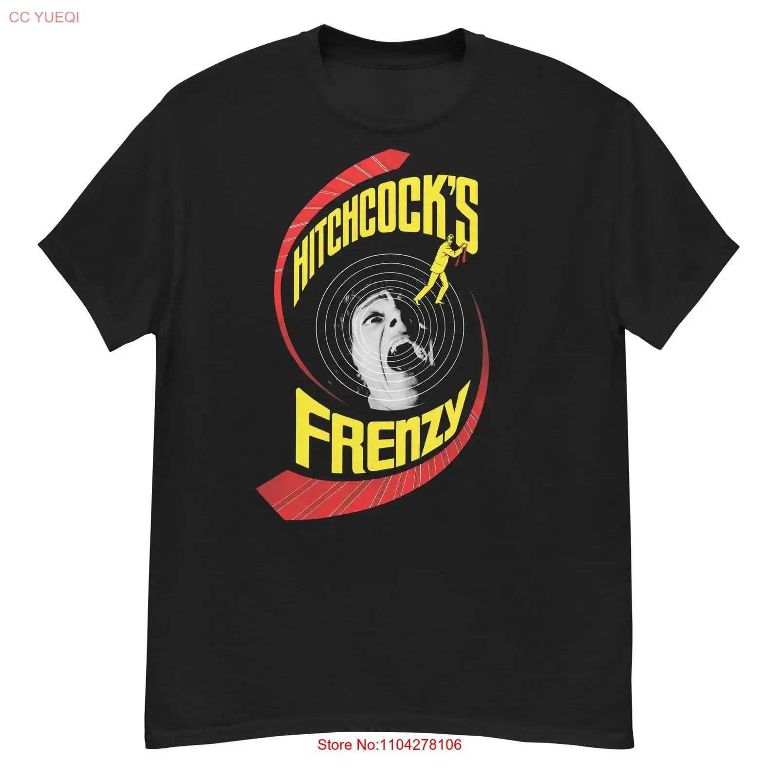 Frenzy cult Hitchcock thriller fan art t shirt vintage Washed fashion Comfortable Unisex Breathable Slightly streetwear