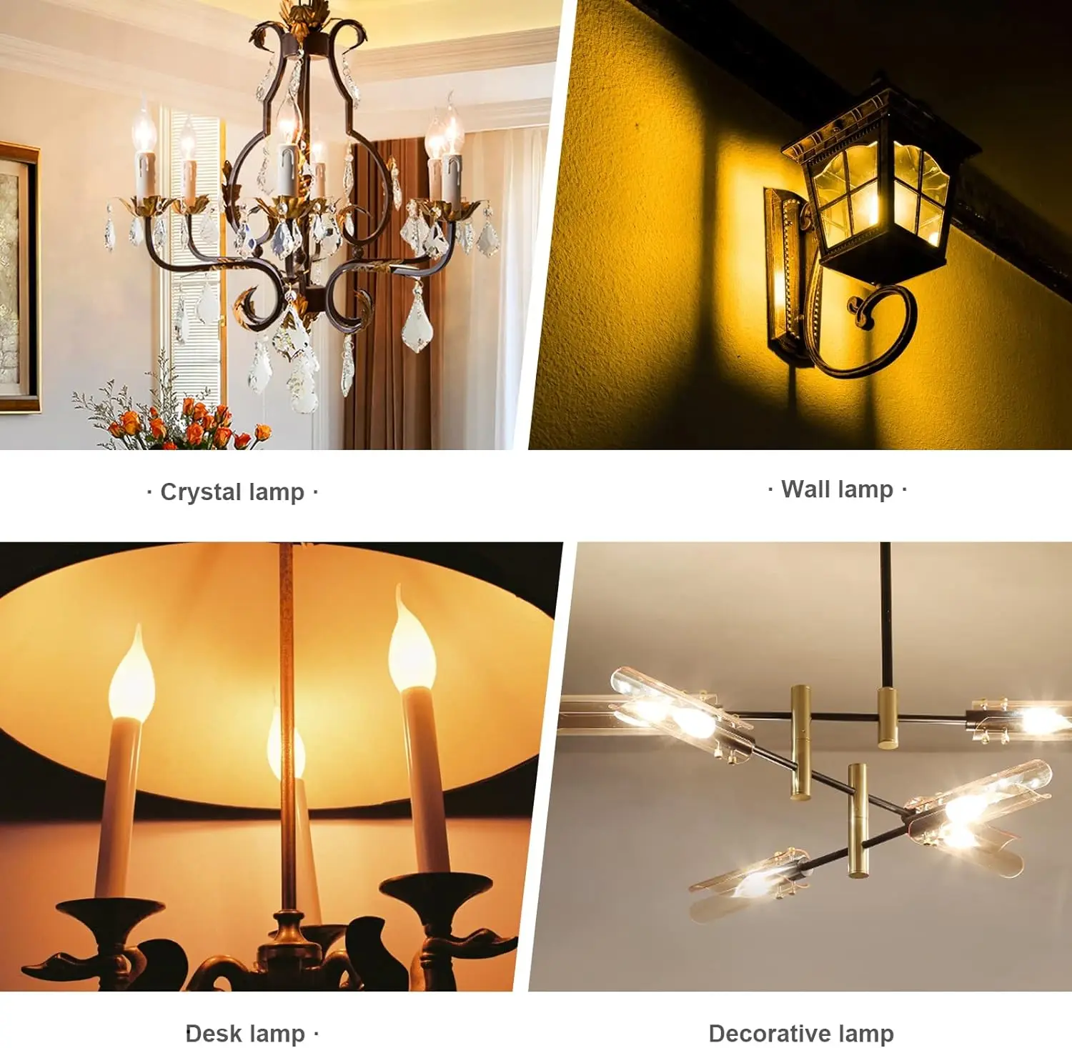 C22 Frosting Led Bulb E14 E12 1.5W Filament Lamp 110V 220V Crystal Chandelier Ceiling Light Vintage Warm White Decoration Lights