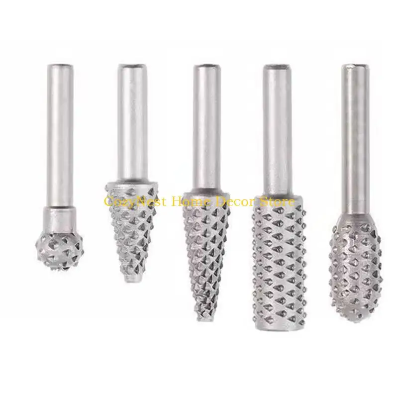 92mf 5pcs Holzbearbeitung Twist Bohrbit Bit Holzschnitzdatei Raspe Drill Bit Elektrisch