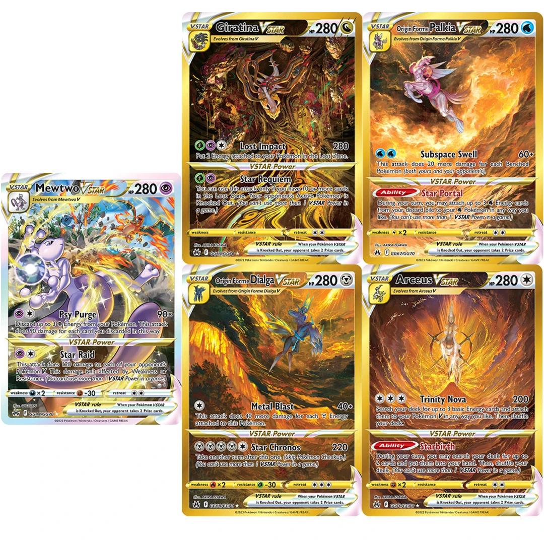 

5 Models DIY 2023 Sword and Shield Crown Zenith Pokemon Cards Palkia Dialga Giratina Arceus Vstar PTCG Collectible Cards
