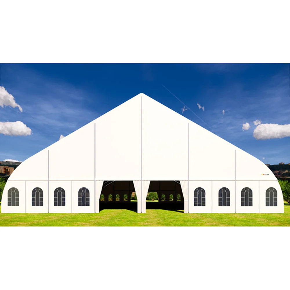 Custom Large Arched Roof Marquee Tent Aluminum Frame Waterproof Outdoor Sports Exhibition Warehouse Wedding Party Tent Design