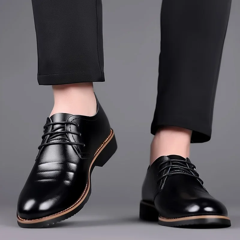 Chaussures provoqué formelles en cuir pour hommes, chaussures décontractées respirantes pour hommes, chaussures de conduite non aldes, marque de luxe italienne, haute qualité