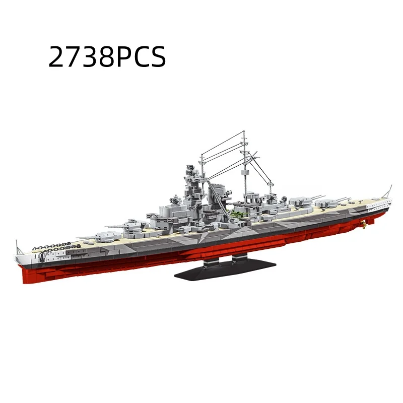 98006 Tirpitz Battleship Building Blocks Military Warship DIY Assembly Model Educational Bricks Toy Gift For Boys Adult Collecto