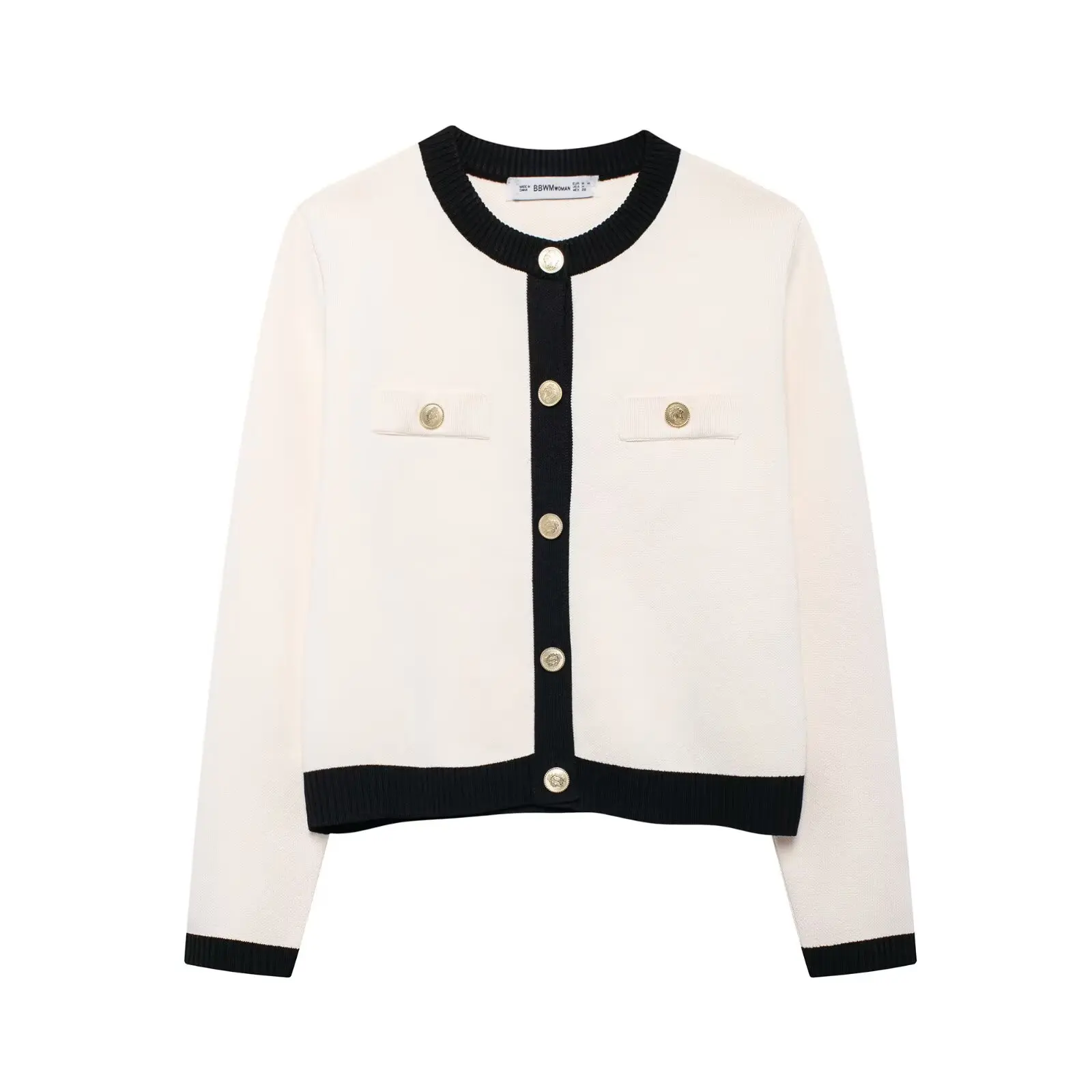 Willshela Women Fashion Patchwork Knitted Cardigan Round Neck Long Sleeves Female Chic Office Lady Basic Elegant Korean Sweater