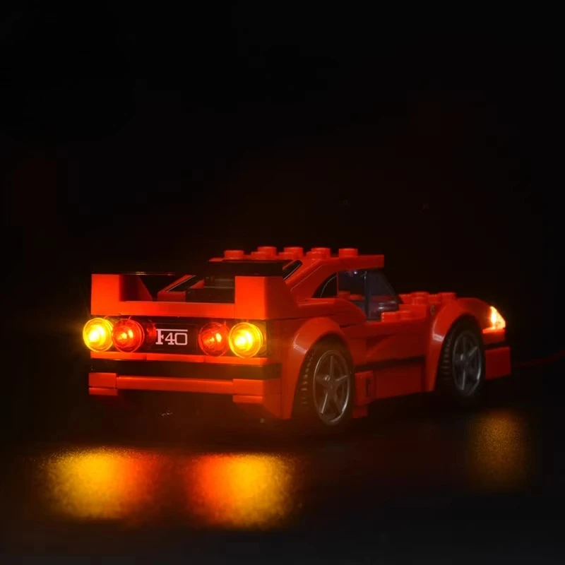مجموعة إضاءة LED مناسبة لأبطال السرعة LEGO Ferrari F40 Competizione 75890 (لا تشمل مكعبات البناء)