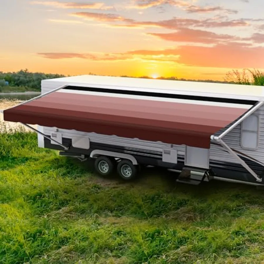

ShadePro - RV Awning Fabric Replacement - Heavy Duty Weatherproof Vinyl - Universal Outdoor Canopy for Camper Trailer and Motor