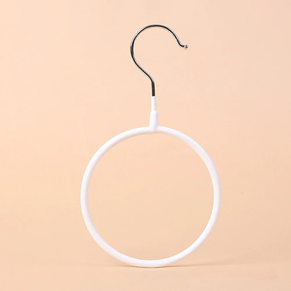 

4 Pcs Round Scarf Rings Hanger White Black Metal Tie Rack Organizer Decorative Stand Display Clothes Closet Storage