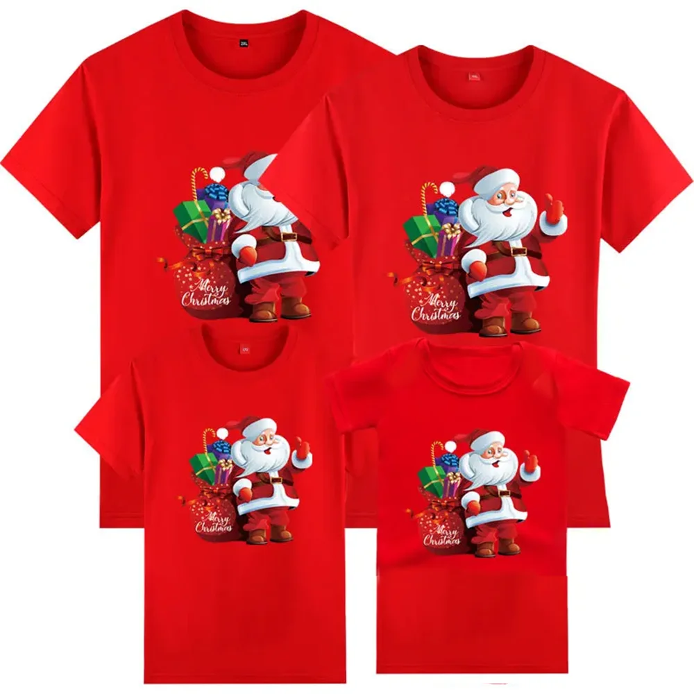 2024 Christmas family outfit Elk Santa Claus tshirt mother kids father son family matching outfits Baby romper christmas clothes