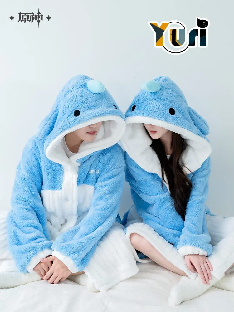 

Yuri Game Genshin Impact Tartaglia Cos Whale Home Robe Nighty Pajamas For Women Men Costume Cute Cosplay Fan Gift C