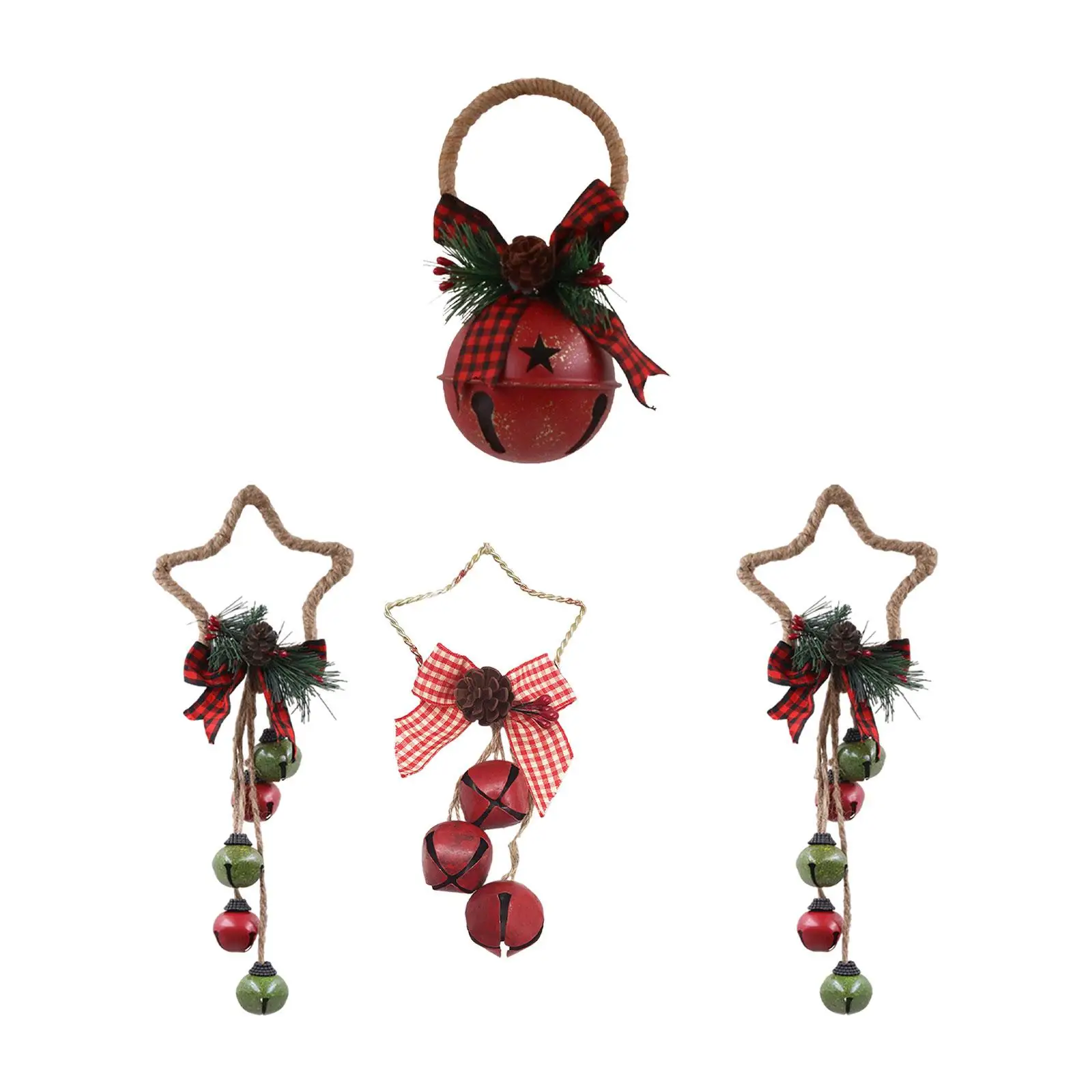 Xmas Tree Hanging Decoration Christmas Bell Ornament Rustic Door Knobs Restaurants Shop Christmas Decorations Xmas Tree Decor