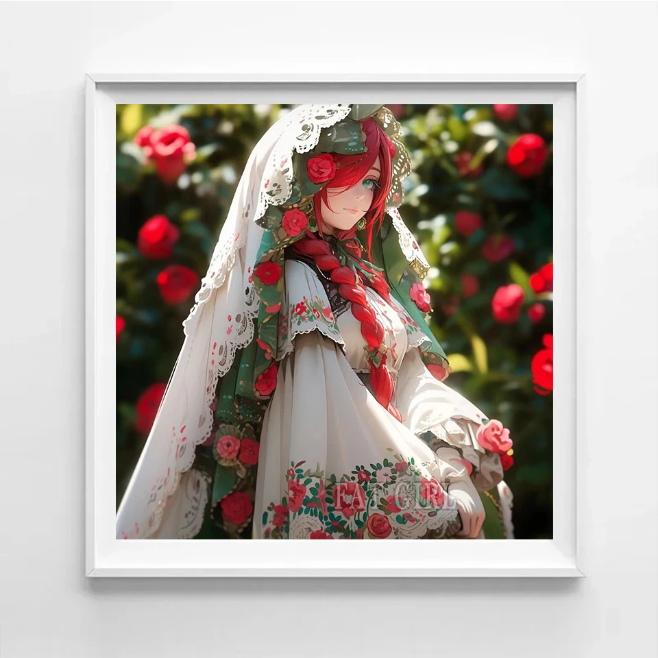 Diamond Embroidery New 2024 Princess Doll 5d Diamond Painting Full Squre Round Drill Flower Mosaic Art Rhinestone Christmas Gift