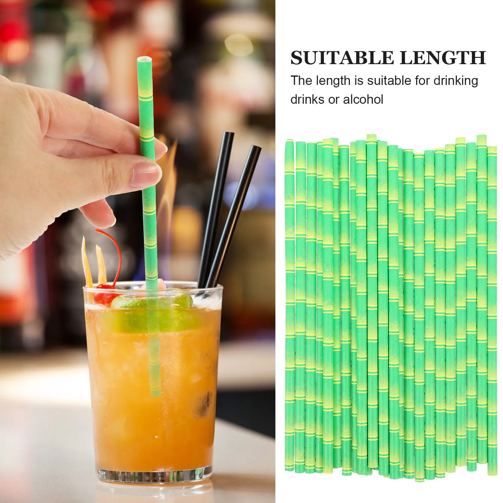 150Pcs Paper Drinking Straws Disposable Party Straws Colorful Birthday Party Supplies Drinking Tools Printing Tableware