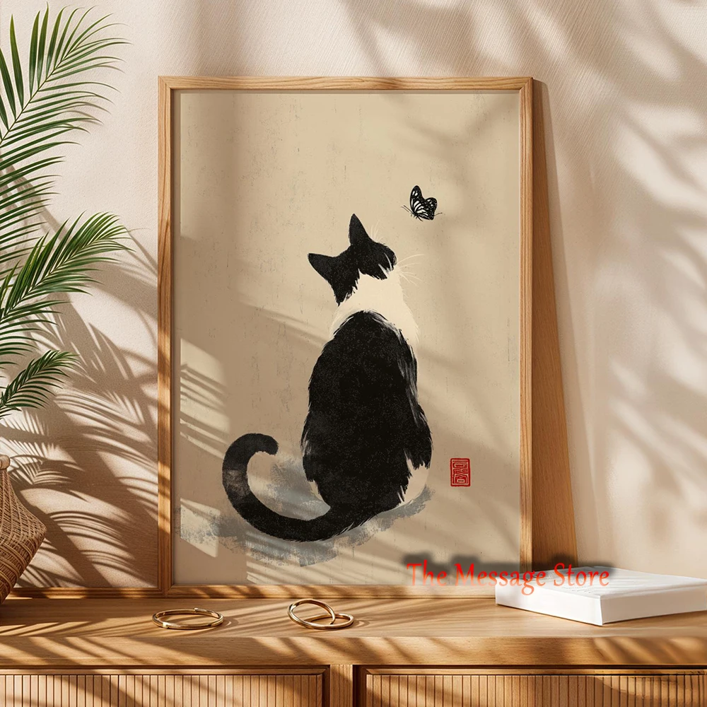 Póster de Gato Japonés Minimal - Japanese Zen Lifestyle reseña y precio