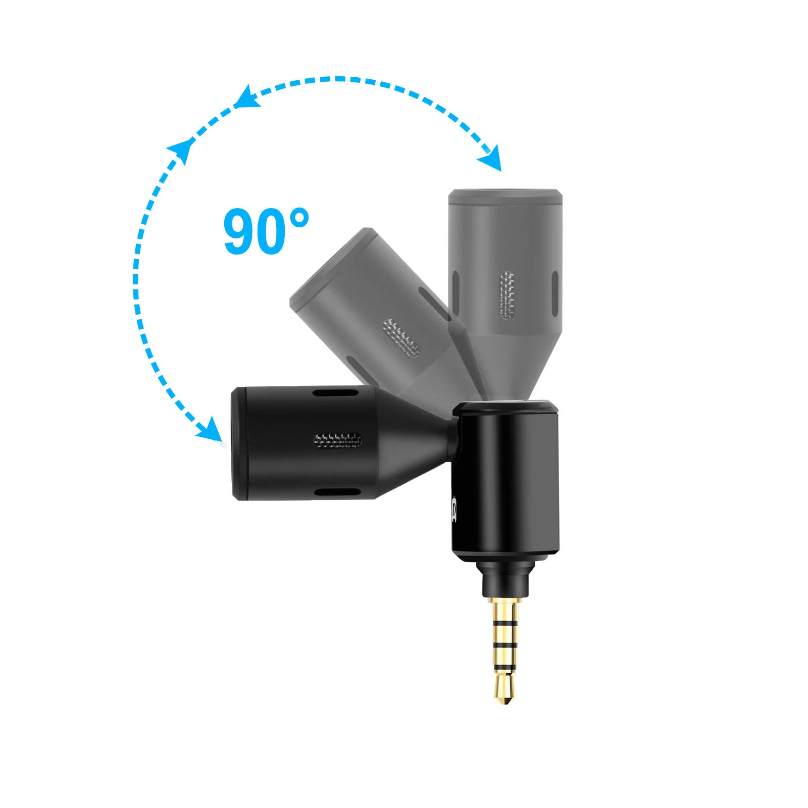 Mikrofon Mini ponsel pintar, colokan 3.5mm/tipe C, mikrofon Studio foto ponsel, MIK Cardioid Pickup, sudut 90 ° dapat disesuaikan