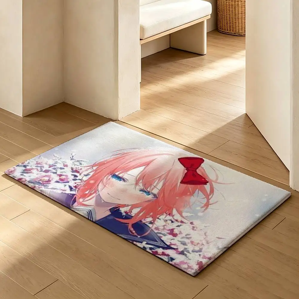 VN DDLC-C Girl S-Sayori  Soft Absorbent Decorative Floor Mat for Bathroom Entryway Living Room