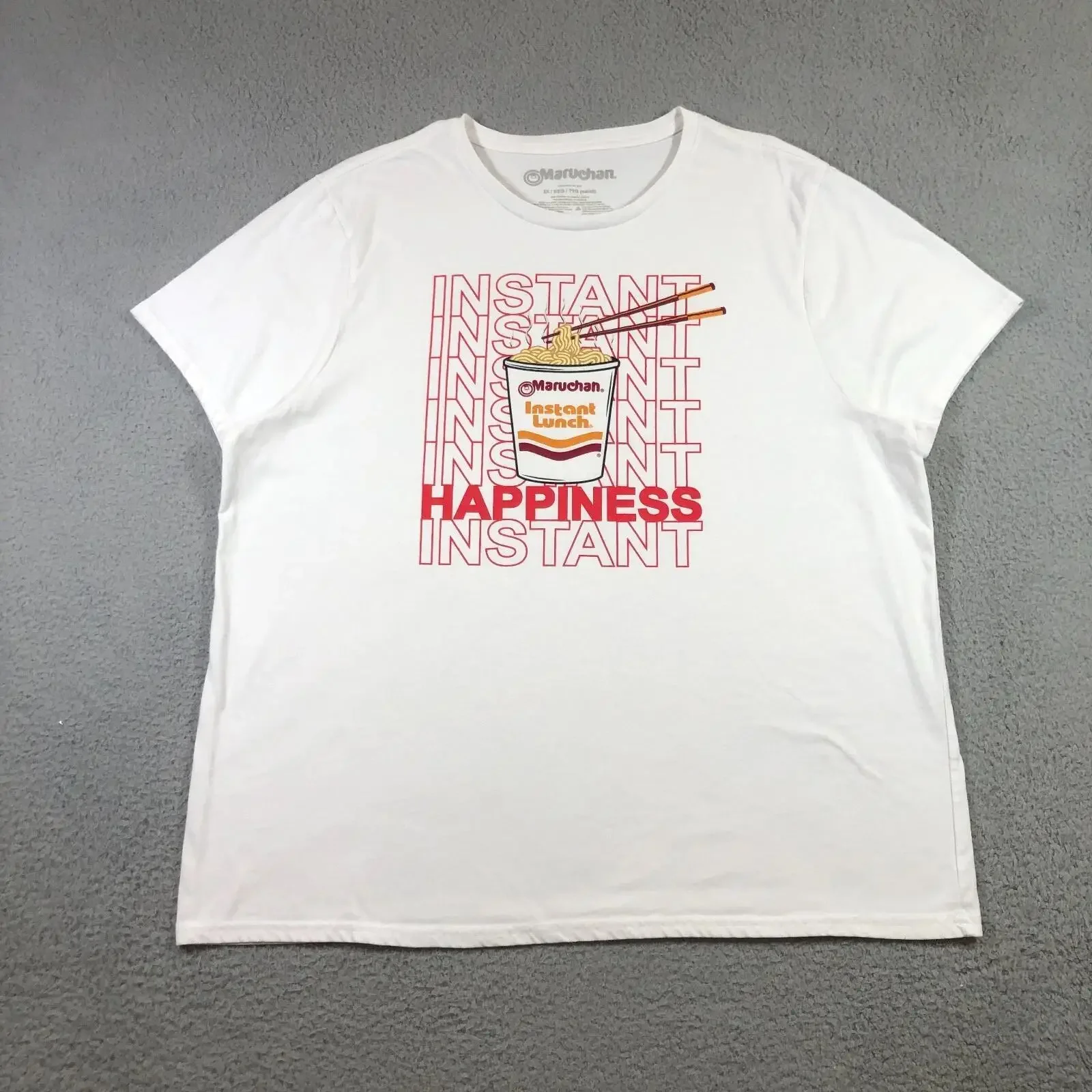 Maruchan T shirt mens 2XL White instant noodles ramen vintage Washed graphic Stylish Breathable Versatile designer clothes
