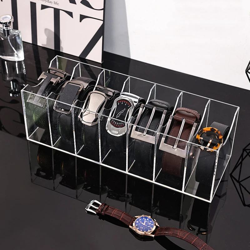 

Transparent Acrylic Storage Boxes Wholesale Desktop Belt Multi-grid Organizer Cosmetic Storage Boxes With Dividers