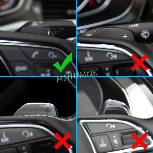 Imagen 2 del producto Para Audi A3 A4 B9 A5 Q2 Q3 Q5 Q7 Q8 volante palanca de cambios extensión accesorios de cambio de marchas fibra de carbono 2025 2024 2023